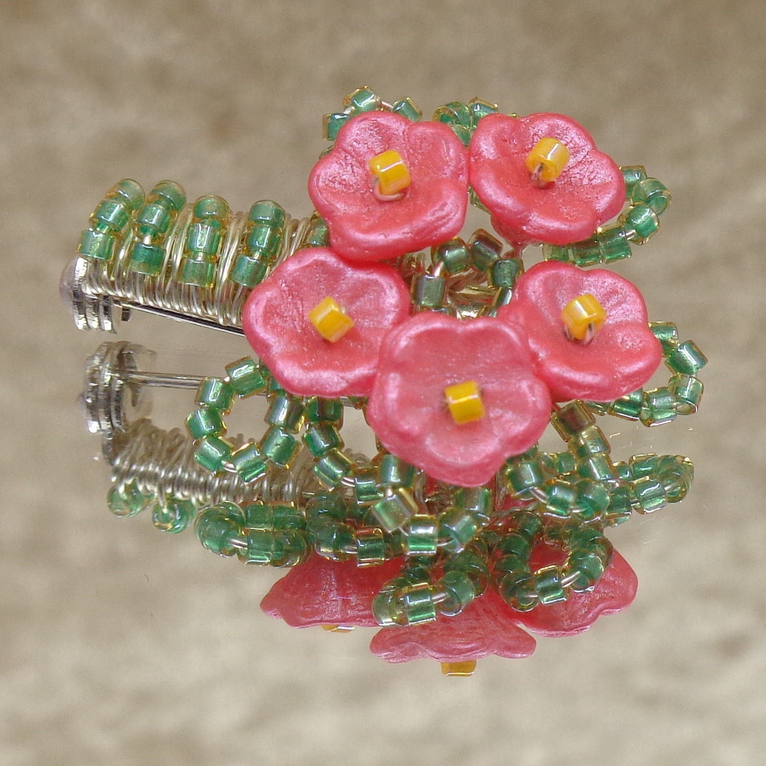 Sweet Pea Bouquet Brooch