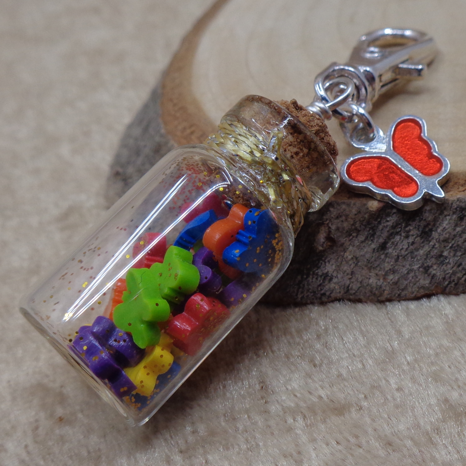 Rainbow Butterfly Jar Charm