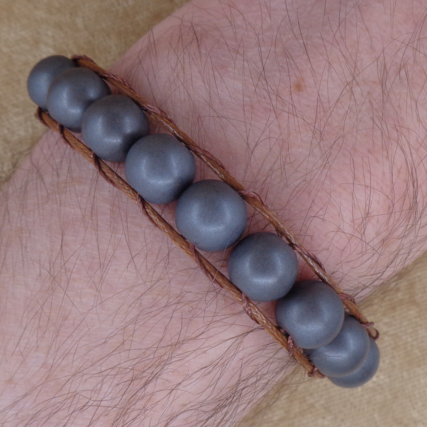 Frosted Hematite Bracelet