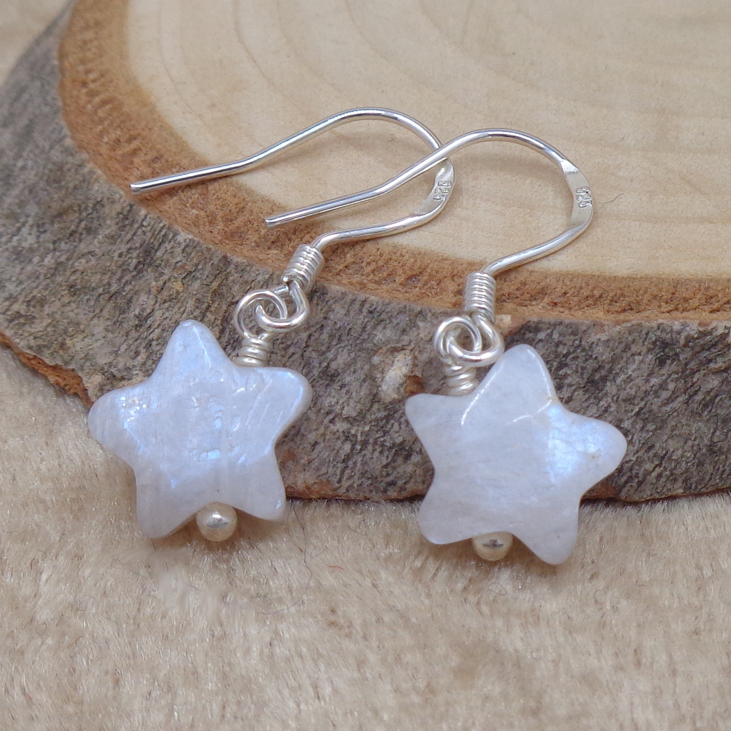 Moonstone Star Earrings