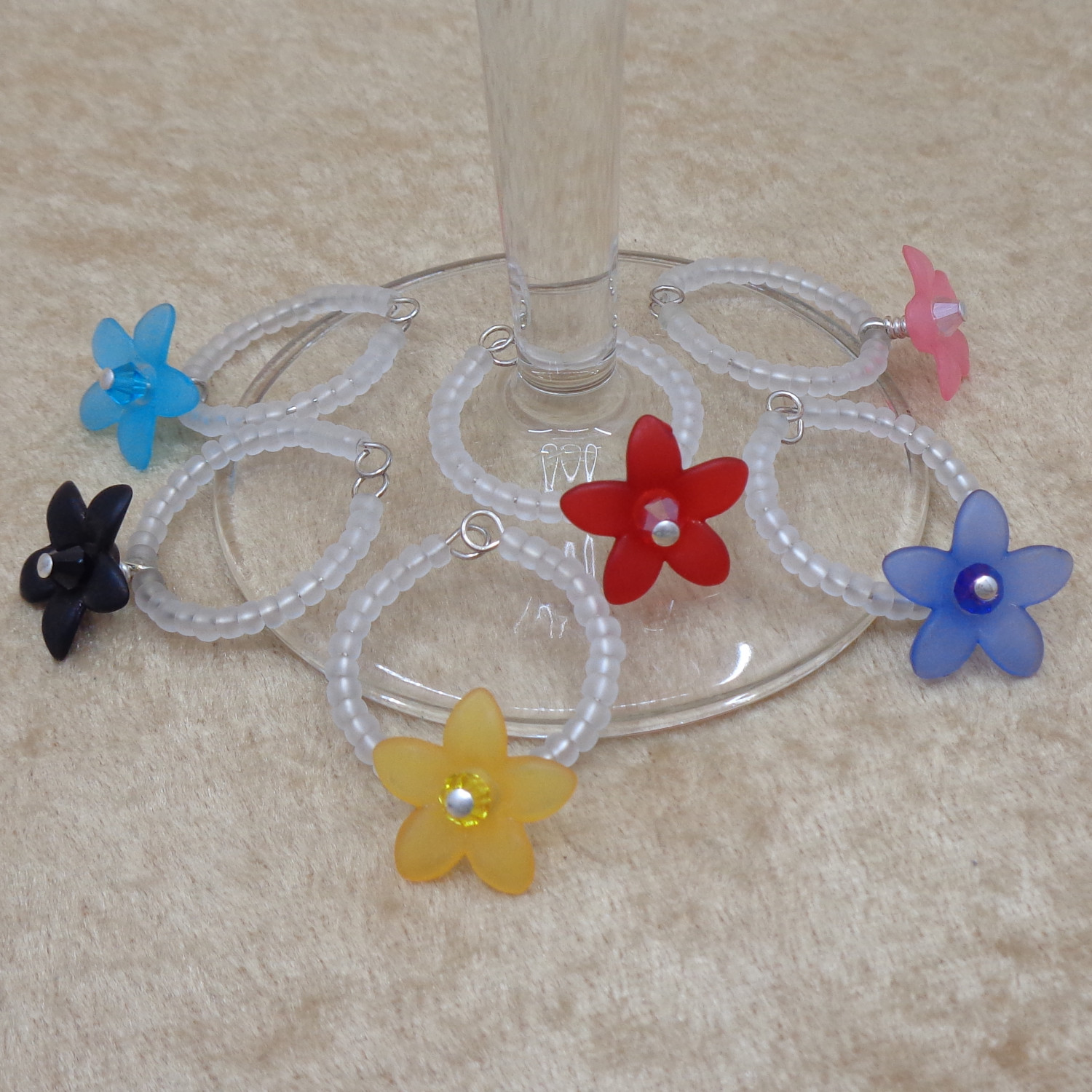 Flower Wine Glass Charms